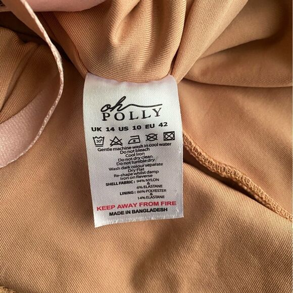 Oh Polly nude draped strapless dress size 10 New - Picture 10 of 16